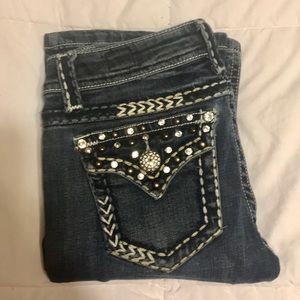 LA Idol rhinestone pocket jeans